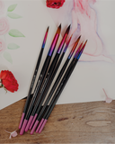 Small Set 4pcs ( Size 0, 1, 3, 5 ) - Luxury Synthetic Kolinsky Sable Hair Watercolour Paintbrushes //