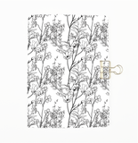 Black and White Vine Flowers Cover Traveler's Notebook Insert - All Sizes and Patterns C022