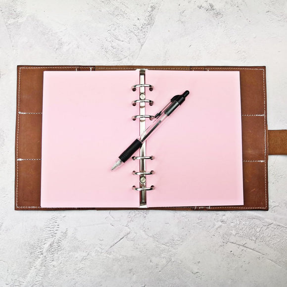 Pastel Pink All Sizes, Plain, Dot or Grid, PRINTED AND PUNCHED Filofax Paper Insert - 30 Sheets