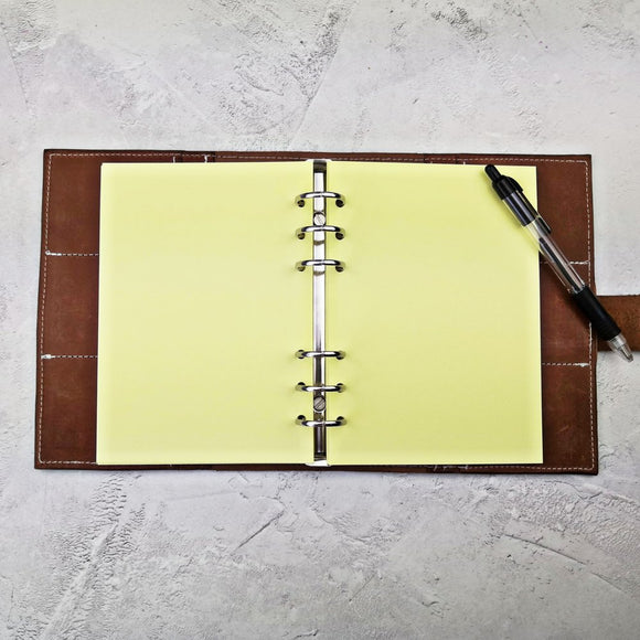 Pastel Yellow, All Sizes, Plain, Dot or Grid, PRINTED AND PUNCHED Filofax Paper Insert - 30 Sheets