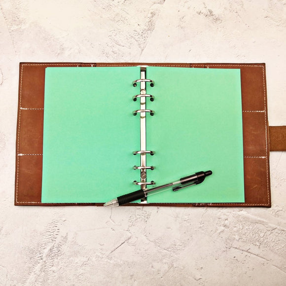Deep Green, All Sizes, Plain, Dot or Grid, PRINTED AND PUNCHED Filofax Paper Insert - 30 Sheets