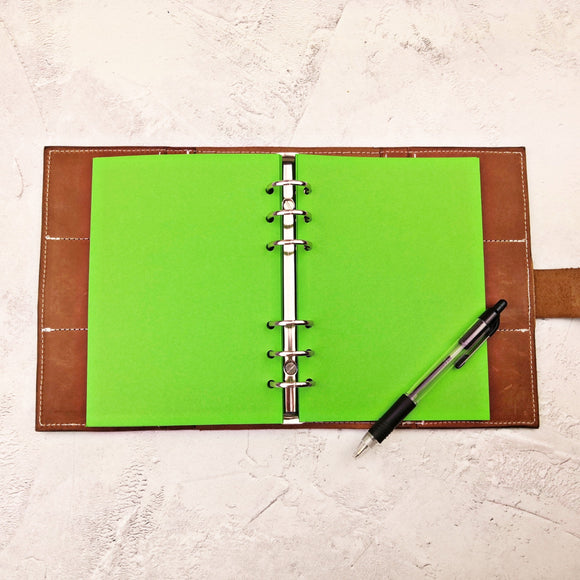 Dark Green All Sizes, Plain, Dot or Grid, PRINTED AND PUNCHED Filofax Paper Insert - 30 Sheets