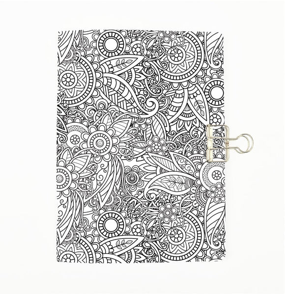 Colour Me Flowers Cover Traveler's Notebook Insert - All Sizes and Patterns  C070