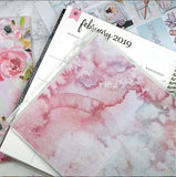 Pink Watercolour Wallet Insert for Traveler's Notebook - B6 and A6 - C001