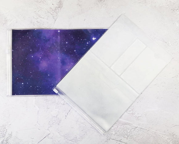 Purple Galaxy Wallet Insert for Traveler's Notebook - B6 and A6 - C037