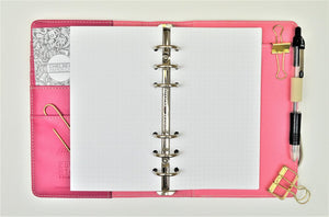Square Grid All Sizes PRINTED AND PUNCHED Filofax Luxury Paper Insert, Thick Sheets for Ring Binder inc Malden and Kikki K - 30 Sheets